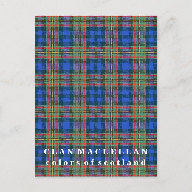Farben von Scotland Clan MacLellan Tartan Postkarte (Vorderseite)