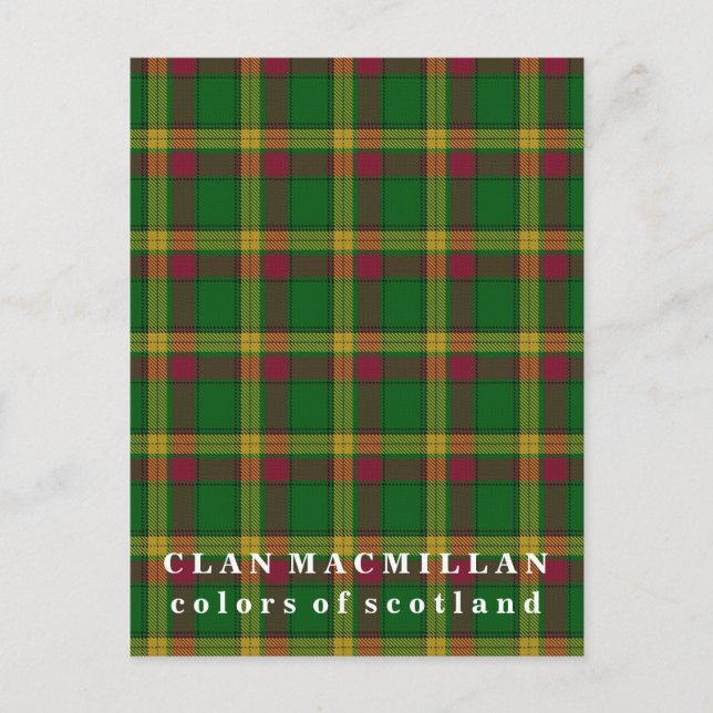 Farben von Scotland Clan MacMillan Tartan Postkarte (Vorderseite)