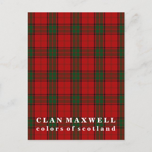 Farben von Scotland Clan Maxwell Tartan Postkarte (Vorderseite)