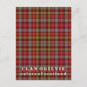 Farben von Scotland Clan Ogilvie Tartan Postkarte