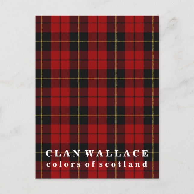 Farben von Scotland Clan Wallace Tartan Postkarte (Vorderseite)