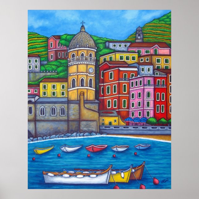 Farben von Vernazza von Lisa Lorenz Poster (Vorne)