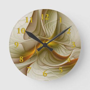 Farben Wertvoller Metalle, Abstraktes Fraktal Kuns Runde Wanduhr