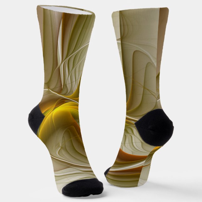 Farben Wertvoller Metalle, Abstraktes Fraktal Kuns Socken (Gewinkelt)