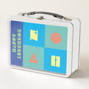 Farbenblauer Junge Name glücklich Lunchbox