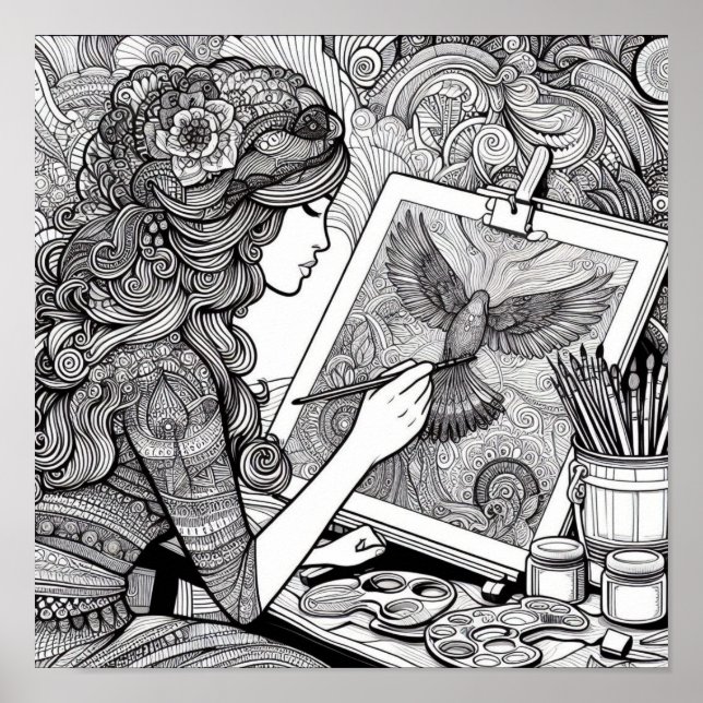 Farbenbuchgeschenke - Künstlermaler Poster (Vorne)