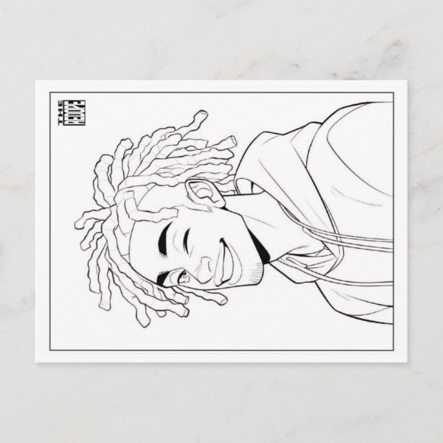 Färbende Postkarte | Locs (Vorderseite)