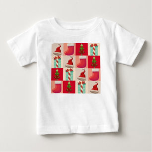 FARBENE CHRISTMAS PRÄSENTIERT SANTA CANDY TREIN BABY T-SHIRT
