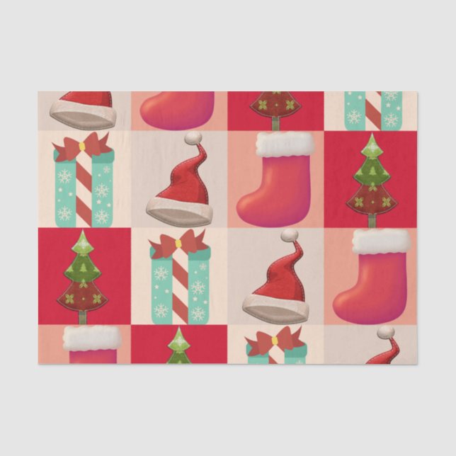 FARBENE CHRISTMAS PRÄSENTIERT SANTA CANDY TREIN SEIDENPAPIER (Vorderseite)