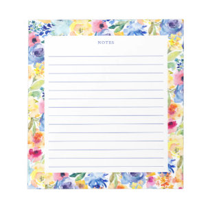 Farbenfarbene Florals Notepad Notizblock