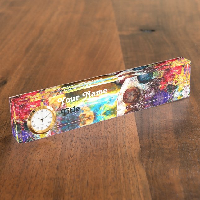 FARBENFARBENE KÜNSTLERFARBE NAMENSPLAKETTE (Seite)