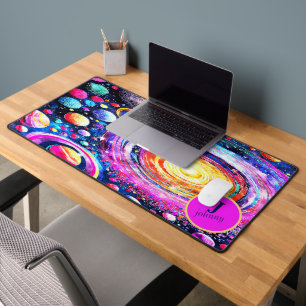 FARBENFARBENE WASSERFARBE OUTER SPACE MONOGRAMM DE SCHREIBTISCHUNTERLAGE