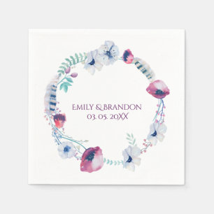 Farbenfarbenes Blumenkraut Serviette