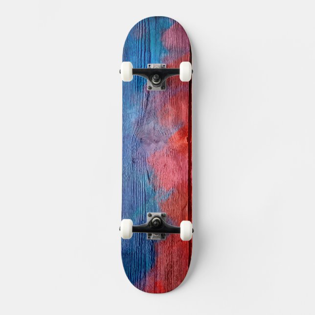 Farbenfarbenes Holz Abstrakt #12 Skateboard (Vorderseite)