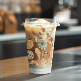 Farbenfarbenes Kürbismuster | Herbstwoben Acryltrinkbecher