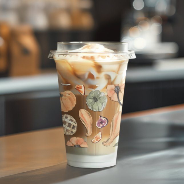 Farbenfarbenes Kürbismuster | Herbstwoben Acryltrinkbecher (Von Creator hochgeladen)