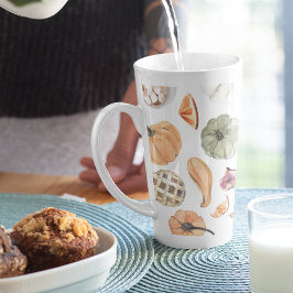 Farbenfarbenes Kürbismuster | Herbstwoben Milchtasse