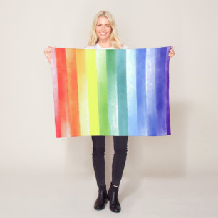 Farbenfarbenes vertikales Regenbogenmuster Fleecedecke