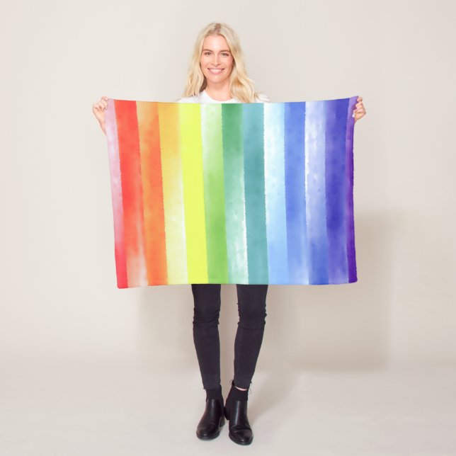 Farbenfarbenes vertikales Regenbogenmuster | Fleecedecke (Beispiel)