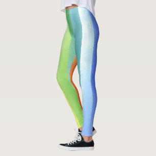 Farbenfarbenes vertikales Regenbogenmuster   Leggings