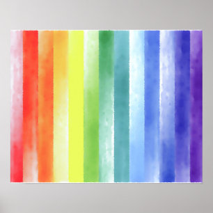 Farbenfarbenes vertikales Regenbogenmuster Poster