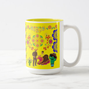 Farbenfest gelb zweifarbige tasse