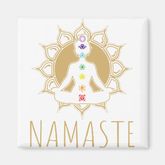 Farbenfroh 7 Chakra Buddha Design - Mandala Lotus Magnet
