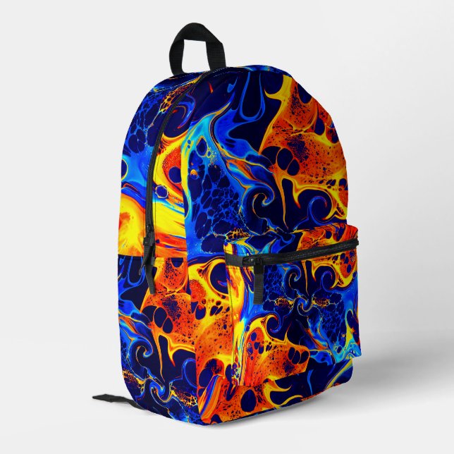 farbenfroh abstrakt bedruckter rucksack (Rückseitige Ecke links)