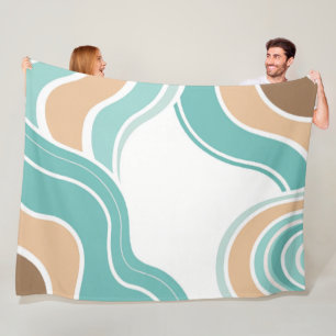 Farbenfroh, abstrakt, blau-orange braun fleecedecke