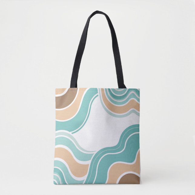 Farbenfroh, abstrakt, blau-orange braun tasche (Vorderseite)