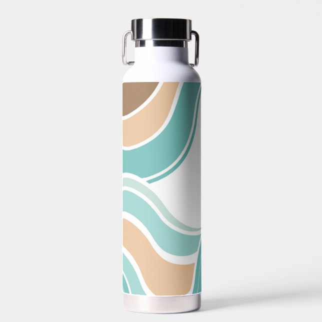 Farbenfroh, abstrakt, blau-orange braun trinkflasche (Vorne)