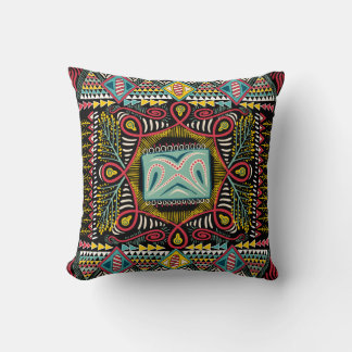 Farbenfroh abstrakt: Quadrat-Taschendesign. Kissen