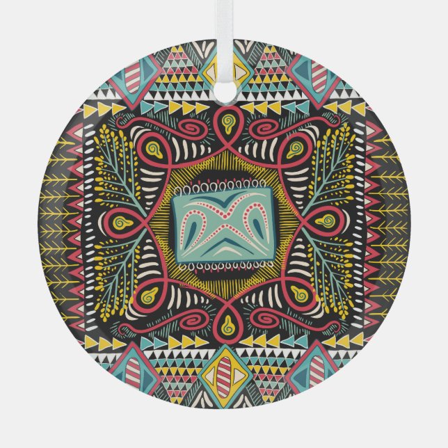 Farbenfroh abstrakt: Quadrat-Taschendesign. Ornament Aus Glas (Vorderseite)