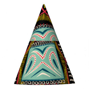 Farbenfroh abstrakt: Quadrat-Taschendesign. Partyhütchen