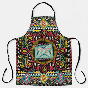 Farbenfroh abstrakt: Quadrat-Taschendesign. Schürze