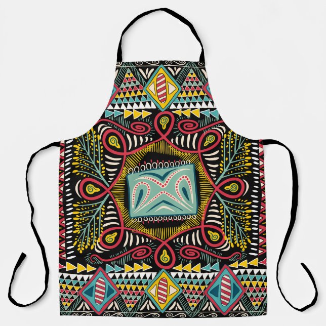 Farbenfroh abstrakt: Quadrat-Taschendesign. Schürze (Vorderseite)