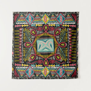 Farbenfroh abstrakt: Quadrat-Taschendesign. Wandteppich