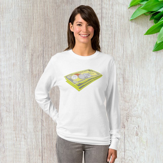 Farbenfroh amerikanisches Geld Bargeld und Münzen T-Shirt (Von Creator hochgeladen)