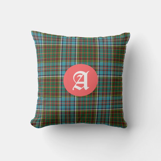 Farbenfroh Anderson Tartan Kariert Monogram Kissen (Vorderseite)