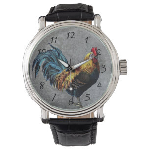 Farbenfroh Bantam Rooster Armbanduhr