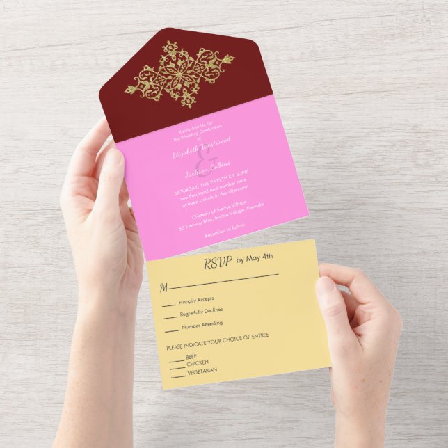 Farbenfroh bei der Goldhochzeit All In One Einladung (Abreißen)