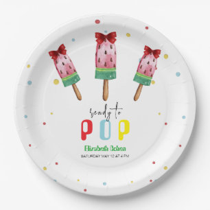 Farbenfroh, bereit zum Pop Eiscreme Babydusche Pappteller