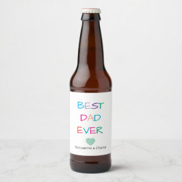 Farbenfroh "Bester Vater je" - Fun & Heartfelt Bierflaschenetikett