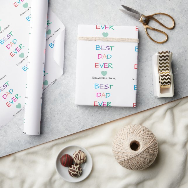 Farbenfroh "Bester Vater je" - Fun & Heartfelt Geschenkpapier (Kunsthandwerk)