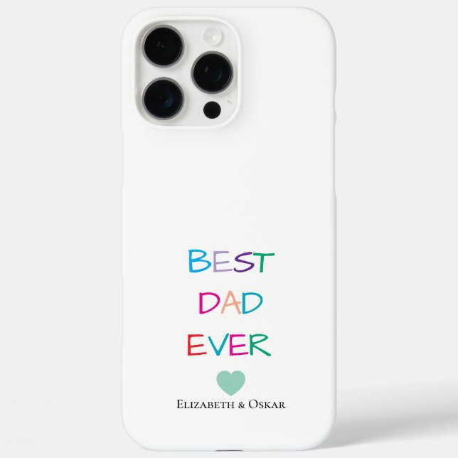 Farbenfroh "Bester Vater je" - Fun & Heartfelt iPhone 16 Pro Max Hülle (Rückseite)