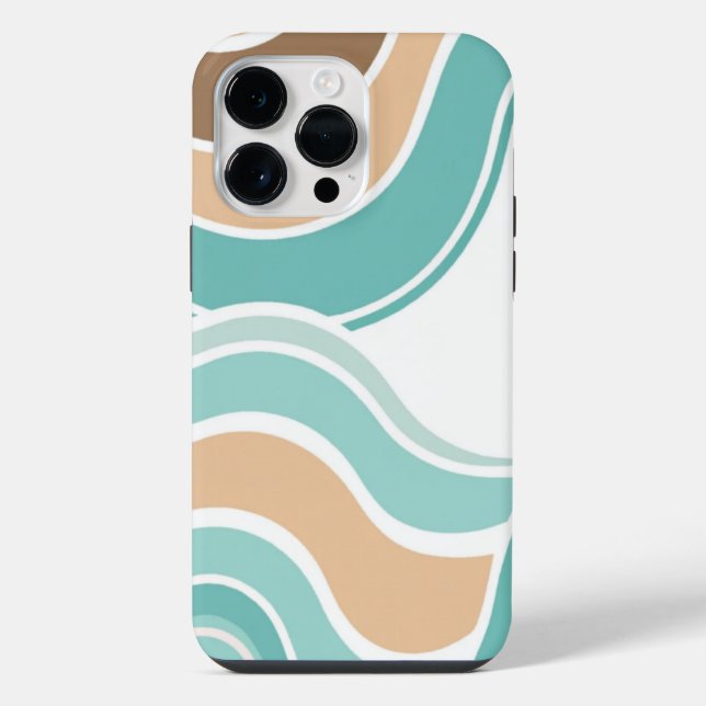 Farbenfroh blau/braun/braun iPhone 14 pro max  hülle (Rückseite)