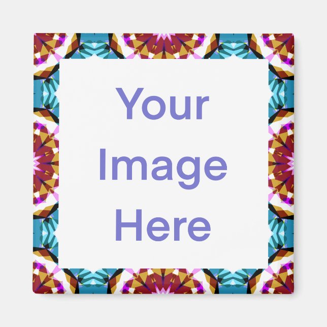 Farbenfroh Blau fett braun hell rosa Geometrie Magnet (Vorne)