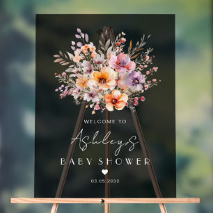 Farbenfroh, Blume Bouquet Babydusche Acrylschild