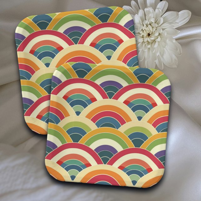 Farbenfroh Boho Rainbow Pappteller (Von Creator hochgeladen)