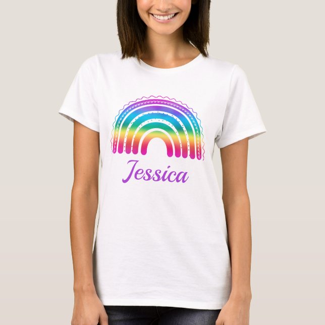 Farbenfroh Boho Rainbow T-Shirt (Vorderseite)